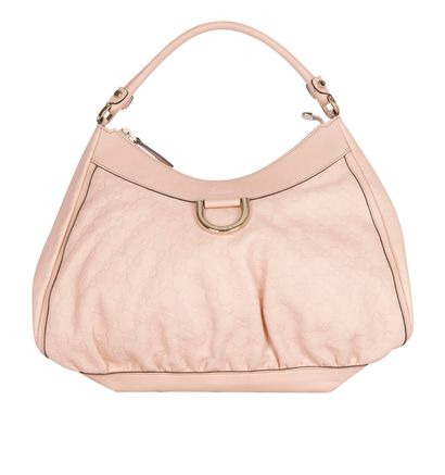 Guccissima Large D-Ring Shoulder Bag, &pound;280, Handbags, Pink, Leather, Front view